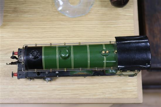 Hornby O gauge electric Bramham Moor 201 locomotive, a Bassett-Loewke buffer, transformer and a quantity of electric 0 gauge track